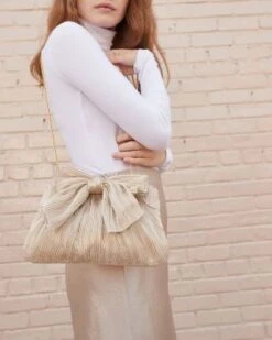 Rayne Small Pleated Bow Frame Clutch - Loeffler Randall -Loeffler Randall 11501925 fpx