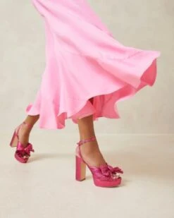 Women's Natalia Pleated Platform High Block Heel Sandals - Loeffler Randall 27 Women's Natalia Pleated Platform High Block Heel Sandals - Loeffler Randall -Loeffler Randall 12571580 fpx