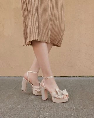 Women's Natalia Pleated Platform High Block Heel Sandals - Loeffler Randall 4 Women's Natalia Pleated Platform High Block Heel Sandals - Loeffler Randall - Image 2