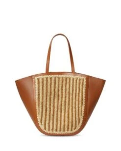 Katia Crocheted Raffia & Leather Tote - Loeffler Randall