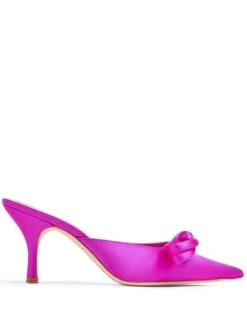 Loeffler Randall 39 Women Loeffler Randall Amyra Knot-detail Satin Mules