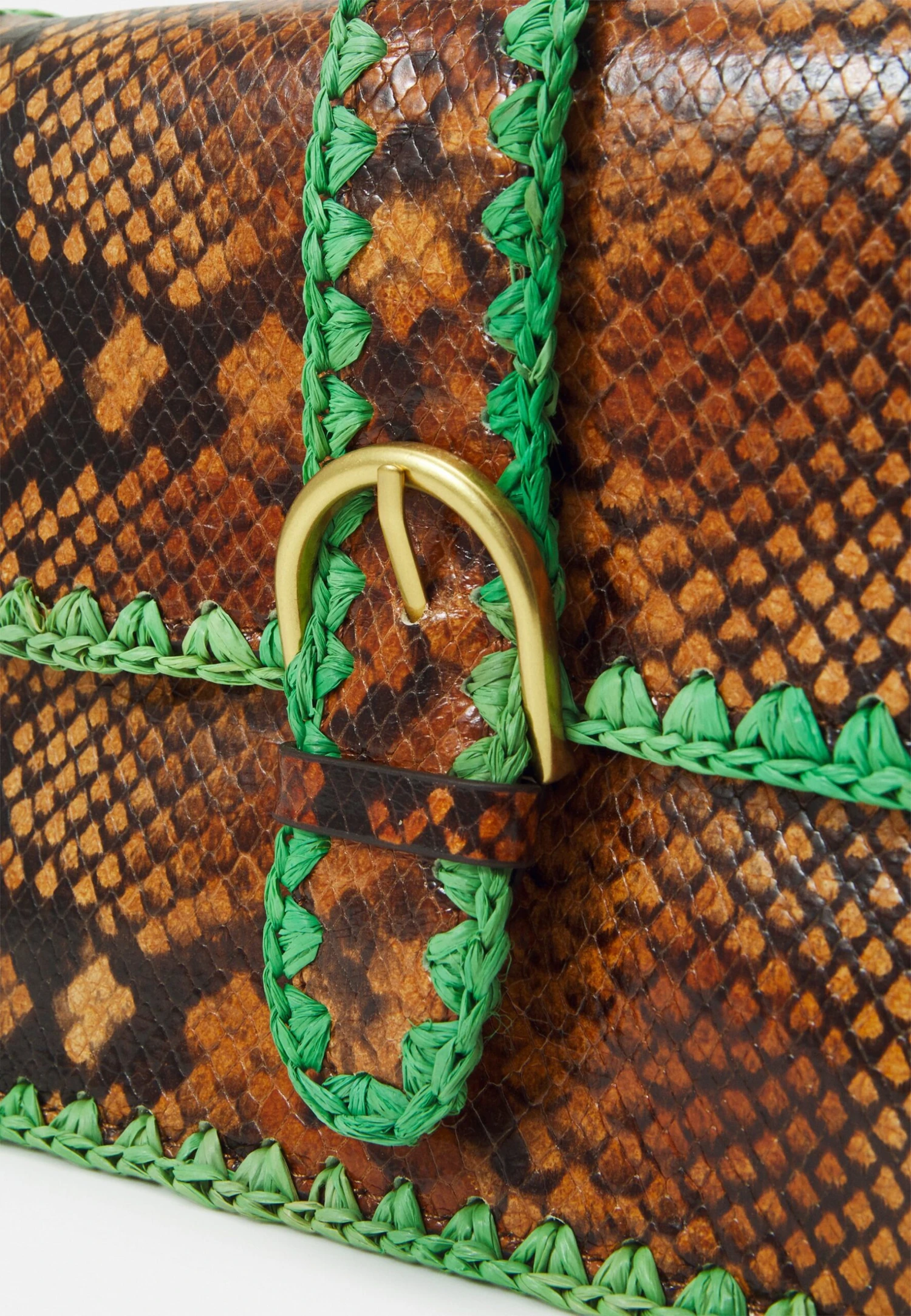 Loeffler Randall Lisel Crossbody With Buckle Closure - Across Body Bag - Brown/Emerald 7 Loeffler Randall Lisel Crossbody With Buckle Closure - Across Body Bag - Brown/Emerald - Image 5