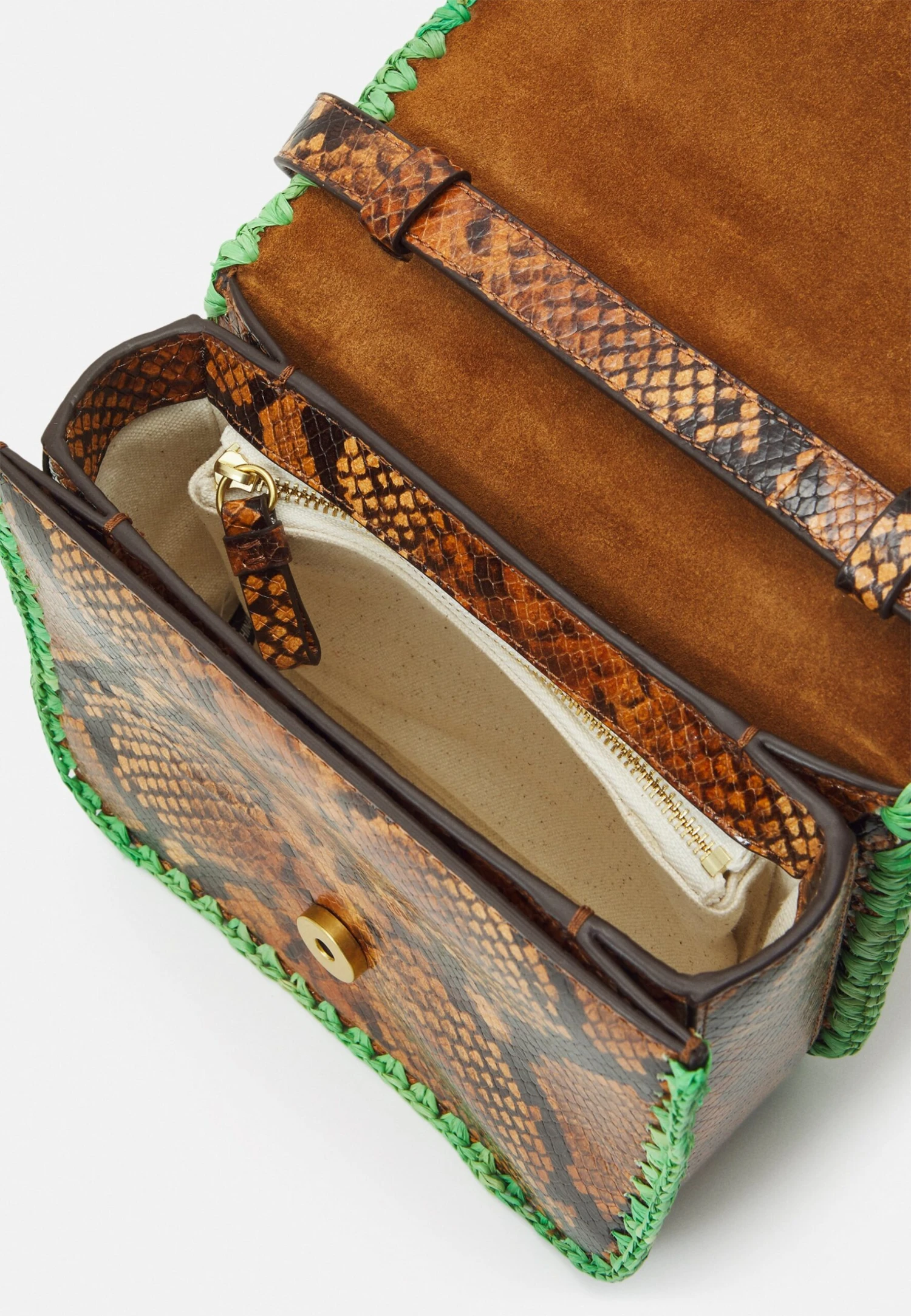 Loeffler Randall Lisel Crossbody With Buckle Closure - Across Body Bag - Brown/Emerald 5 Loeffler Randall Lisel Crossbody With Buckle Closure - Across Body Bag - Brown/Emerald - Image 3