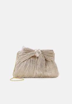 Loeffler Randall Rayne Pleated Frame Clutch With Bow - Clutch - Champagne