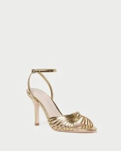 Loeffler Randall Ada Gold Knot Heeled Sandal