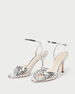 Loeffler Randall Ada Silver Knot Heeled Sandal -Loeffler Randall ADA ML SILVER 4 1
