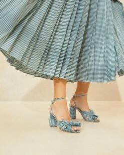 Loeffler Randall Camellia Green Gingham Bow Heel -Loeffler Randall CAMELLIA PLFA MGRGI 007copy