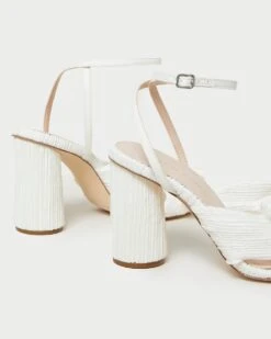Loeffler Randall Camellia White Pleated Bow Heel -Loeffler Randall CAMELLIA PLFV WHITE 4