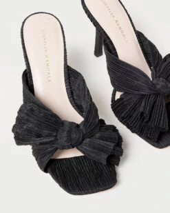 Loeffler Randall Claudia Black Pleated Bow Mule -Loeffler Randall CLAUDIA PLFA BLACK 3 1