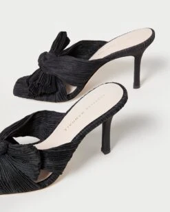 Loeffler Randall Claudia Black Pleated Bow Mule -Loeffler Randall CLAUDIA PLFA BLACK 4 1