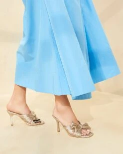 Loeffler Randall Claudia Champagne Pleated Bow Mule -Loeffler Randall CLAUDIA PLSF CHAMP 073copy