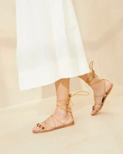 Loeffler Randall Colleen Honey Knot Lace-Up Sandal 11 Loeffler Randall Colleen Honey Knot Lace-Up Sandal -Loeffler Randall COLLEEN NB HONEY 025copy