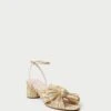 Loeffler Randall Dahlia Gold Pleated Bow Heel