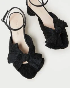 Loeffler Randall Dahlia Black Pleated Bow Heel 9 Loeffler Randall Dahlia Black Pleated Bow Heel -Loeffler Randall DAHLIA PLFA BLACK 3