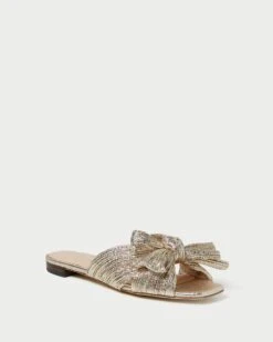 Loeffler Randall Daphne Champagne Bow Slide