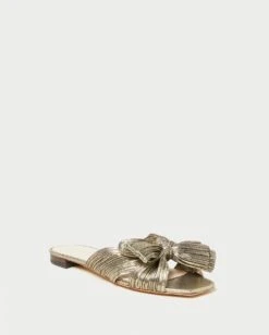 Loeffler Randall Daphne Dark Gold Bow Slide