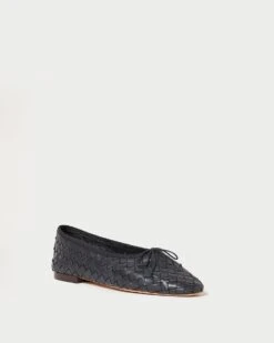 Loeffler Randall Landry Black Woven Ballet Flat