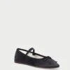 Loeffler Randall Leonie Black Satin Ballet Flat -Loeffler Randall LEIONIE SATN BLACK 1