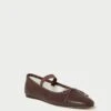Loeffler Randall Leonie Chocolate Leather Ballet Flat -Loeffler Randall LEONIE GLCF CHOCO 1