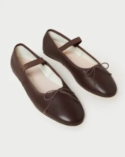 Loeffler Randall Leonie Chocolate Leather Ballet Flat 9 Loeffler Randall Leonie Chocolate Leather Ballet Flat -Loeffler Randall LEONIE GLCF CHOCO 3