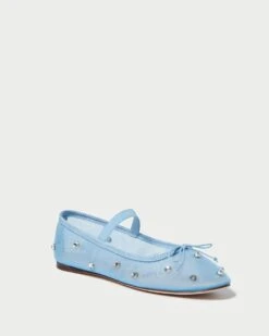 Loeffler Randall Leonie Blue/Clear Ballet Flat