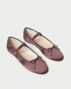 Loeffler Randall Leonie Chocolate Satin Ballet Flat -Loeffler Randall LEONIE SANT CHOCO 3