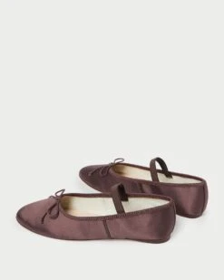 Loeffler Randall Leonie Chocolate Satin Ballet Flat -Loeffler Randall LEONIE SANT CHOCO 4