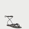 Loeffler Randall Lilla Black Thong Wrap Sandal -Loeffler Randall LILLA VA BLACK 1