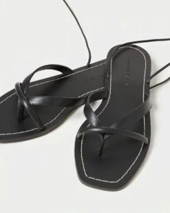 Loeffler Randall Lilla Black Thong Wrap Sandal -Loeffler Randall LILLA VA BLACK 3