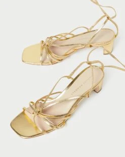 Loeffler Randall Lola Gold Knot Lace-Up Mid-Heel -Loeffler Randall LOLA MGT GOLD 3