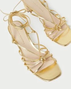 Loeffler Randall Lola Gold Knot Lace-Up Mid-Heel -Loeffler Randall LOLA MGT GOLD 4
