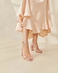Loeffler Randall Malia Blush Curved-Heel Sandal -Loeffler Randall MALIA SATN BLUSH 5