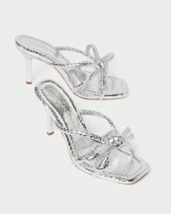 Loeffler Randall Margi Silver Bow Heel -Loeffler Randall MARGI EMSK SILVR 3 1