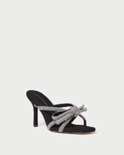 Loeffler Randall Margi Black/Rhinestone Suede Bow Heel