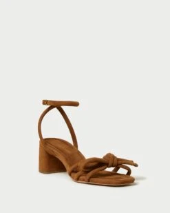 Loeffler Randall Mikel Cacao Bow Mid-Heel Sandal