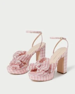 Loeffler Randall Natalia Pink Gingham Bow Heel 10 Loeffler Randall Natalia Pink Gingham Bow Heel -Loeffler Randall NATALIA PLFA PKGI 4 1