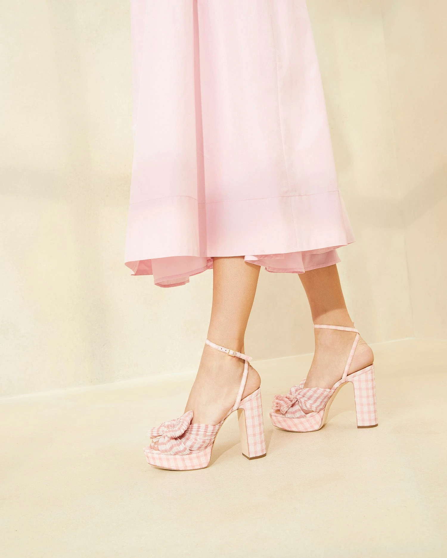 Loeffler Randall Natalia Pink Gingham Bow Heel 7 Loeffler Randall Natalia Pink Gingham Bow Heel - Image 5