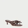 Loeffler Randall Neely Chocolate Bow Kitten-Heel Sandal -Loeffler Randall NELLY N CHOCO 1
