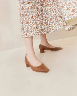 Loeffler Randall Nerine Brown Mid-Heel Pump -Loeffler Randall NERINE R BROWN 006copy