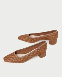 Loeffler Randall Nerine Brown Mid-Heel Pump -Loeffler Randall NERINE R BROWN 4