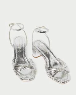 Loeffler Randall Olivia Silver Knot Mid-Heel -Loeffler Randall OLIVIA EMSK SILVER 3 1