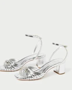 Loeffler Randall Olivia Silver Knot Mid-Heel -Loeffler Randall OLIVIA EMSK SILVER 4 1