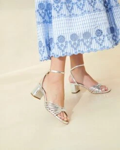 Loeffler Randall Olivia Silver Knot Mid-Heel 11 Loeffler Randall Olivia Silver Knot Mid-Heel -Loeffler Randall OLIVIA EMSK SILVR 175copy