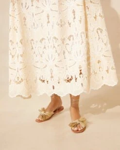 Loeffler Randall Peony Gold Pleated Bow Slide -Loeffler Randall PEONY PLA GOLD 013copy