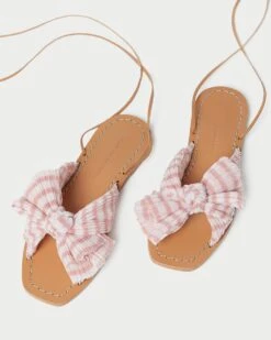 Loeffler Randall Peony Pink Gingham Bow Slide -Loeffler Randall PEONY PLFA SPKGI 3