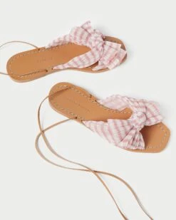 Loeffler Randall Peony Pink Gingham Bow Slide -Loeffler Randall PEONY PLFA SPKGI 4