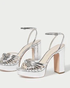 Loeffler Randall Rivka Silver Knot Platform Sandal -Loeffler Randall RIVKA EMSK SILVER 3