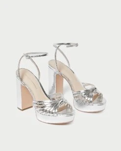 Loeffler Randall Rivka Silver Knot Platform Sandal -Loeffler Randall RIVKA EMSK SILVER 4