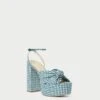 Loeffler Randall Roz Green Gingham Knot Platform