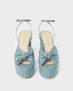 Loeffler Randall Roz Green Gingham Knot Platform -Loeffler Randall ROZ CTN MGRGI 3